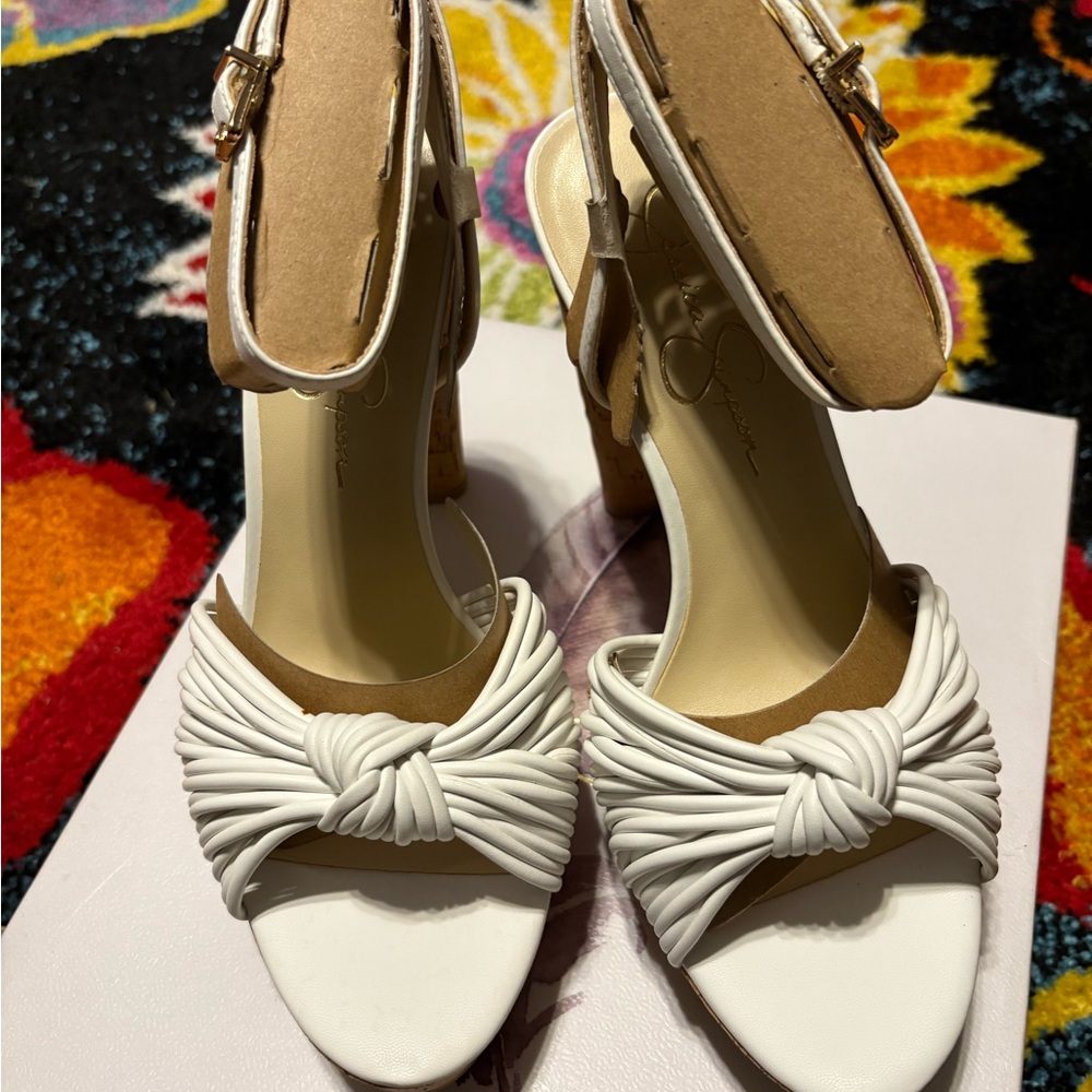 Jessica Simpson Elegant White Knotted Women's Sandals